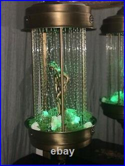 Vintage Hanging Oil Rain Lamp Motion Nude Lady Goddess S Brass