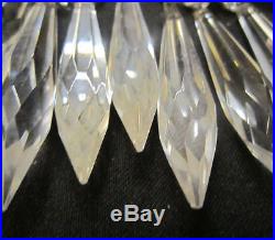 110pc vintage hanging French U-drop Crystal Glass Prisms Lamp wall sconce Parts
