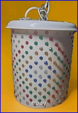 11 Vintage MCM 70s Lawnware Type Multicolor Hanging Swag Lamp Diamond/X Design