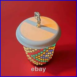 11 Vintage MCM 70s Lawnware Type Multicolor Hanging Swag Lamp Diamond/X Design