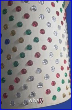 11 Vintage MCM 70s Lawnware Type Multicolor Hanging Swag Lamp Diamond/X Design