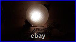 12 Vintage Mid Century Amber Glass Swag Hanging Globe Light Orb Lamp with Chain