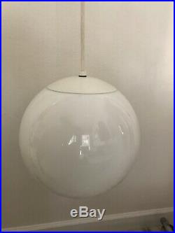 12dia Vtg Mid Century Modern Glass Globe Orb Hanging Ceiling Light Pendant Lamp