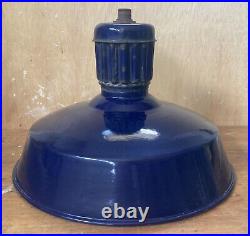 14 Abolite Cobalt Blue Porcelain Light Fixture Industrial