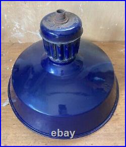 14 Abolite Cobalt Blue Porcelain Light Fixture Industrial