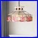 16 Inch Vintage Colored Single Head Glass Lamp, Bedroom Pink Lace Pendant Light