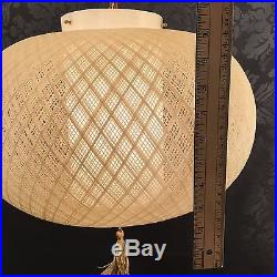 16 Spun Fibreglass Mid Century Modern Hanging Swag Lamp Vintage Ivory Light