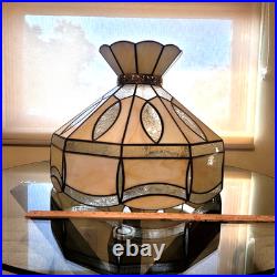 16 Vintage Tiffany Hanging Stained Glass Lamp Light Fixture Chandelier Swag