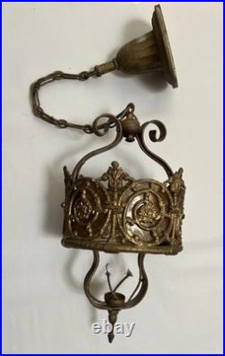 1920s Spanish Revival Pendant Light Hanging Hallway Lamp Original Antique