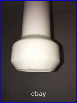 1960s Pair of White Milk Glass Lamp Pendants by Doria Leuchten of Germany