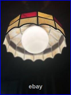 1970's Stained Glass Retro Hanging Light