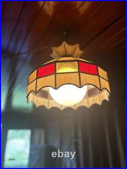 1970's Stained Glass Retro Hanging Light