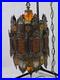 1970s Hollywood Regency / Middle Eastern Hanging Filigree Brass Lamp Chandelier
