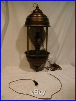 1970s VINTAGE GREEK GODDESS HANGING SWAG RAIN MINERAL OIL LAMP CHANDELIER 30 MCM