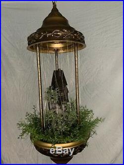 1970s Vintage Creators Inc. Old Grist Mill Hanging Mineral Oil Rain Lamp 30