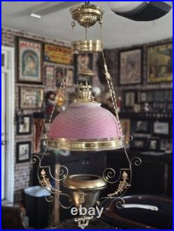19th Century Miller Hanging Kerosene Oil Lamp