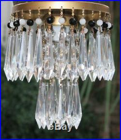 1 Stallion Horse chandelier hanging Swag Lamp Vintage EQUESTRIAN beads Crystal