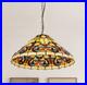 1-head Antique Bronze Glass Lamp, 16 In Warm Yellow Floral Tiffany Pendant Light