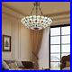 20 Inch Vintage Tiffany Chandelier Hanging Light Stained Glass Pendant Lamp