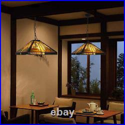 21.6 Tiffany Vintage Style Ceiling Pendant Glass Hanging Light Lamp Indoor Art