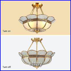 23 Inch Vintage Ceiling Light Tiffany Style Stained Glass Hanging Lamp Fixture