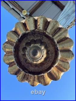 24 Nemo Italy Peach Amber Frosted Circles Hanging Swag Lamp MCM Pendant Light