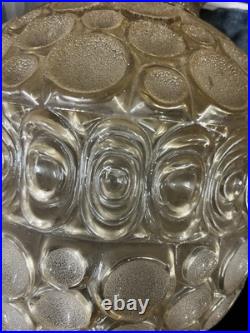 24 Nemo Italy Peach Amber Frosted Circles Hanging Swag Lamp MCM Pendant Light