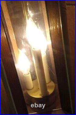 28 MCM Wooden Hanging Swag Lamp XLARGE Multi Light Vtg Retro Chic Shabby Rare