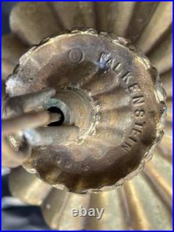 2 Falkenstein Hollywood Regency MCM Glass Cylinder Swag Hanging Lamps