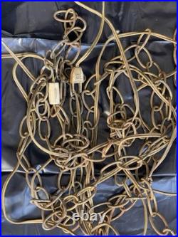 2 Falkenstein Hollywood Regency MCM Glass Cylinder Swag Hanging Lamps