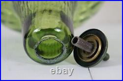 2 Mid Century Retro Green Glass Pendant Swag Lights Globes Vintage MCM 18
