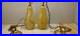 (2) Slag Glass Tear Drop Swag Lamp Light Fixtures Vintage