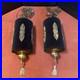 2 VTG 60's 70's Black Velvety Gothic Hanging Lamps Lights Tested Works