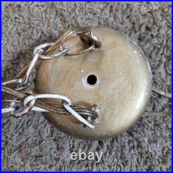 (2) Vintage MCM Hollywood Regency Pineapple Teardrop Pendant Swag Chain Lights