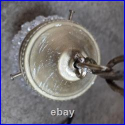 (2) Vintage MCM Hollywood Regency Pineapple Teardrop Pendant Swag Chain Lights