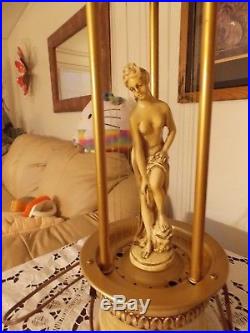 2 Vintage Mineral Oil Rain Lamp Fountain Greek Goddess Light Hanging & Table