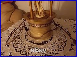 2 Vintage Mineral Oil Rain Lamp Fountain Greek Goddess Light Hanging & Table