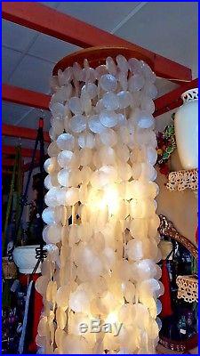 3 Light Beautiful Vintage 6 ft. Capiz Shell Swag Hanging Lamp