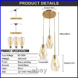 3 Light Vintage Pendant Lamp Hanging Lamp LED Ceiling Light Chandelier Fixture