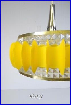 50s Yellow Plastic Fantastic MID Century Vintage Hanging Ceiling Lamp Pendant