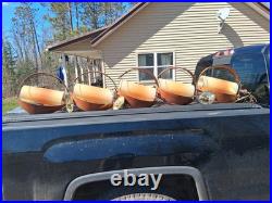 5 Vtg Mid Century Modern Danish Style Chain Hanging Lamp Wood Light Fixture