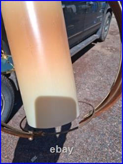 5 Vtg Mid Century Modern Danish Style Chain Hanging Lamp Wood Light Fixture