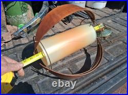 5 Vtg Mid Century Modern Danish Style Chain Hanging Lamp Wood Light Fixture