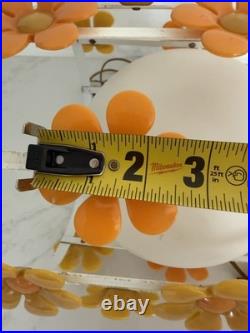 60's Groovy MCM Flower Daisy ToleHanging Ceiling Light Lamp Fixture Chandelier