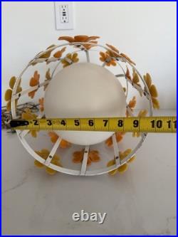 60's Groovy MCM Flower Daisy ToleHanging Ceiling Light Lamp Fixture Chandelier