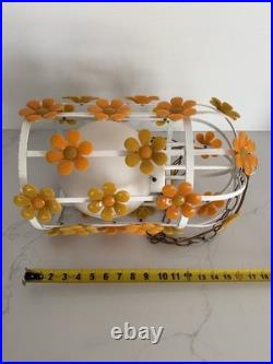 60's Groovy MCM Flower Daisy ToleHanging Ceiling Light Lamp Fixture Chandelier