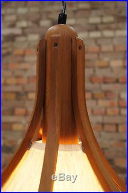60s Ceiling Light Lamp Teak Danish Modern Mid-Century Hanging Lamp Vintage Omus