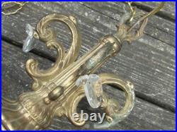 60s EF INDUSTRIES Hollywood REGENCY Glass PINEAPPLE Hanging SWAG Light withDANGLES