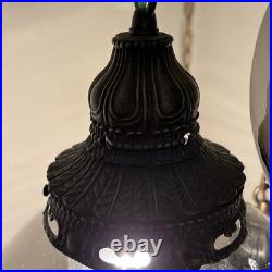 70's Vintage Triple Swag Hanging Light With 3 Smoked Glass Globes Retro Plug In