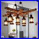 8 Light Wooden Farmhouse Chandelier Hanging Lamp Pendant Lamp Ceiling Fixture